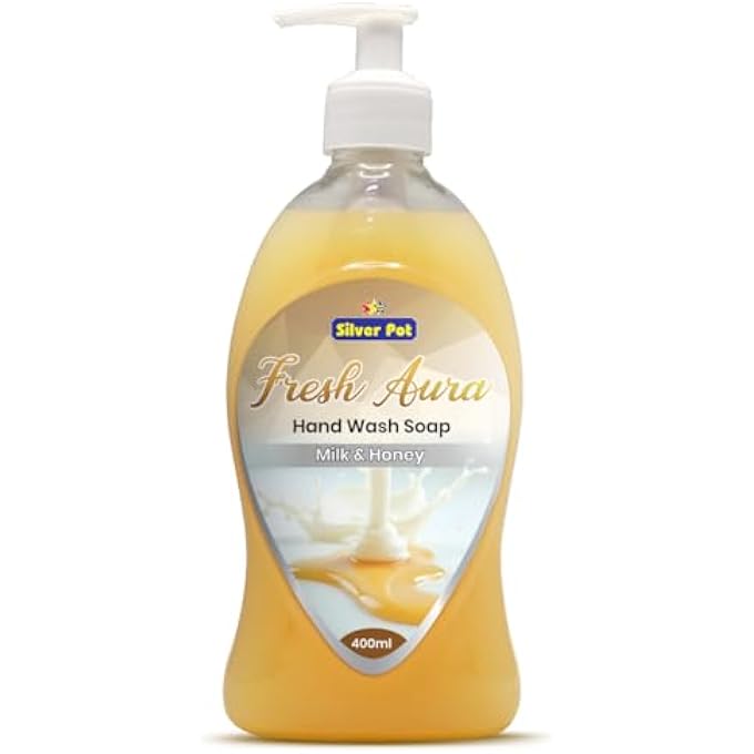 Silver Pot MILK & HONEY HAND WASH  400ML  GENTLE HYDRATING FORMULA WITH SOOTHING MILK & HONEY SCENT, EFFECTIVE GERM PROTECTION, AND DAILY CARE - Image 1